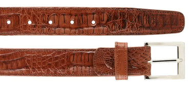 Belvedere Caiman Crocodile Belt in Antique Sport in Ant. Sport 44 #color_ Ant. Sport 44