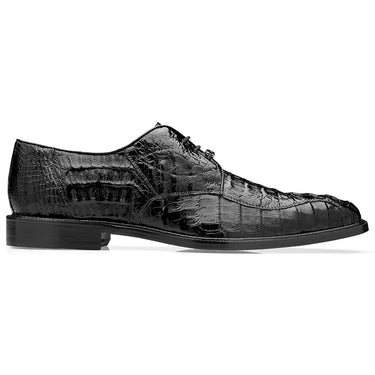 Belvedere Chapo in Black Caiman Alligator Oxfords in Black #color_ Black