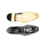 Belvedere Chapo in Black Caiman Alligator Oxfords in #color_