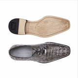 Belvedere Chapo in Gray Caiman Alligator Oxfords in #color_