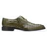 Belvedere Chapo in Olive Caiman Alligator Oxfords in Olive #color_ Olive