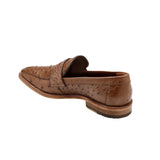 Belvedere Espada in Tabac Ostrich Quill Penny Loafers in #color_