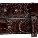 Belvedere Genuine Ostrich Leg Belt in Chocolate Brown in Chocolate Brown 44 #color_ Chocolate Brown 44