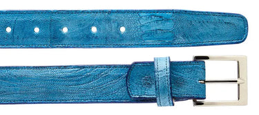 Belvedere Genuine Ostrich Leg Belt in Ocean Blue in Ocean Blue 44 #color_ Ocean Blue 44