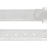 Belvedere Genuine Ostrich Leg Belt in White in White 44 #color_ White 44