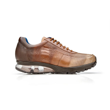 Belvedere George in Multi Rust Genuine Ostrich Hand-painted Sneakers in Multi Rust #color_ Multi Rust