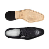 Belvedere Josh in Black Genuine Ostrich Split Toe Monk Strap Dress Shoes in #color_