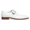 Belvedere Josh in White Genuine Ostrich Split Toe Monk Strap Dress Shoes in White #color_ White