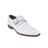 Belvedere Josh in White Genuine Ostrich Split Toe Monk Strap Dress Shoes in #color_