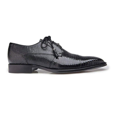 Belvedere Karmelo in Black Genuine Lizard Oxfords in Black #color_ Black