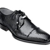 Belvedere Karmelo in Black Genuine Lizard Oxfords in #color_