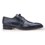 Belvedere Karmelo in Navy Genuine Lizard Oxfords in Navy #color_ Navy