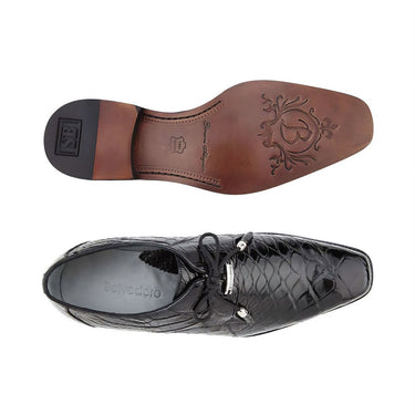 Belvedere Lago in Black Genuine Alligator Oxfords in #color_