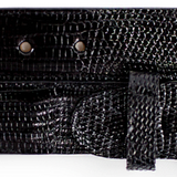 Belvedere Lizard Belt in Black in Black 44 #color_ Black 44