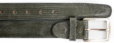 Belvedere Lizard Belt in Gray in Grey 44 #color_ Grey 44