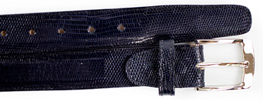 Belvedere Lizard Belt in Navy in Navy 44 #color_ Navy 44