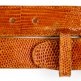 Belvedere Lizard Belt in Tan in Tan 44 #color_ Tan 44