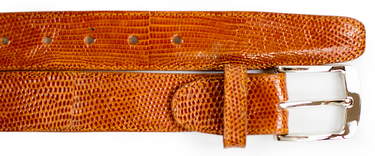 Belvedere Lizard Belt in Tan in Tan 44 #color_ Tan 44