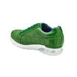 Belvedere Magnus in Emerald Ostrich Patchwork Sneakers in #color_