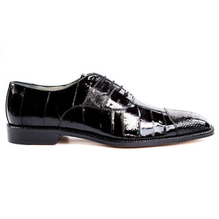 Belvedere Mare in Black Genuine Ostrich & Eel Oxfords in Black #color_ Black