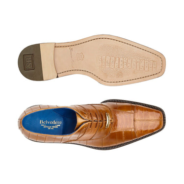 Belvedere Mare in Camel Genuine Ostrich & Eel Oxfords in #color_