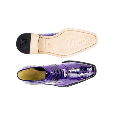 Belvedere Mare in Purple Genuine Ostrich & Eel Oxfords in #color_