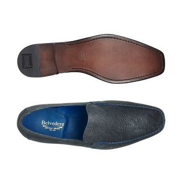 Belvedere Matteo in Blue Steel Genuine Shark Loafers in #color_