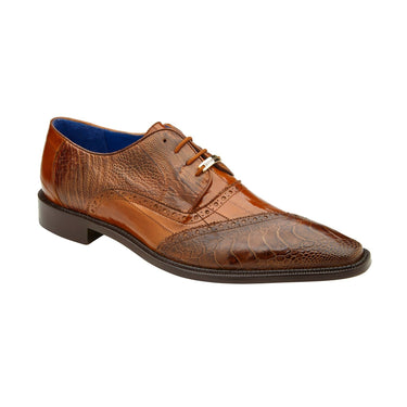 Belvedere Nino in Antique Camel Eel & Ostrich Oxfords in #color_