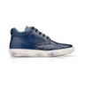 Belvedere Omar in Navy Genuine Ostrich Leg & Italian Calf Sneakers in Navy #color_ Navy