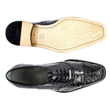 Belvedere Onesto II in Black Genuine Ostrich & Crocodile Oxfords in #color_