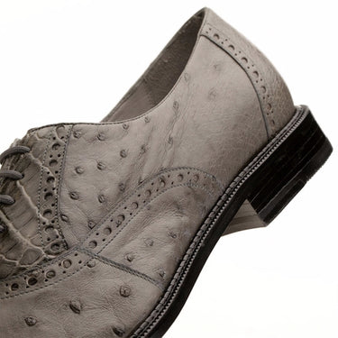 Belvedere Onesto II in Gray Genuine Ostrich & Crocodile Oxfords in #color_