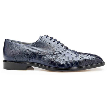 Belvedere Onesto II in Navy Genuine Ostrich & Crocodile Oxfords in Navy #color_ Navy