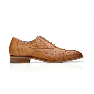 Belvedere Orlando in Antique Peanut Genuine Ostrich Quill Oxfords in Antique Peanut #color_ Antique Peanut