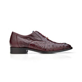 Belvedere Orlando in Dark Burgundy Genuine Ostrich Quill Oxfords in Dark Burgundy #color_ Dark Burgundy