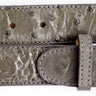 Belvedere Ostrich Leg Belt in Gray in Grey 44 #color_ Grey 44