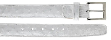 Belvedere Ostrich Quill Belt in White in White 44 #color_ White 44