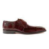 Belvedere Siena in Dark Burgundy Genuine Ostrich Leg Oxfords in Burgundy #color_ Burgundy