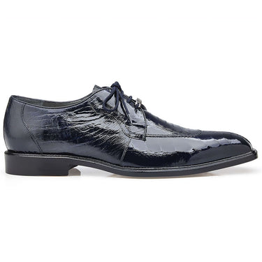 Belvedere Siena in Navy Blue Genuine Ostrich Leg Oxfords in Navy #color_ Navy