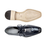 Belvedere Siena in Navy Blue Genuine Ostrich Leg Oxfords in #color_