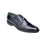 Belvedere Siena in Navy Blue Genuine Ostrich Leg Oxfords in #color_