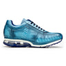 Belvedere Todd in Antique Ocean Blue Genuine Ostrich Sneakers in Ocean Blue #color_ Ocean Blue