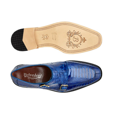 Belvedere Valiente in Antique Ocean Ostrich Leg Monkstraps in #color_