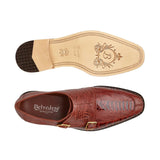 Belvedere Valiente in Antique Rust Ostrich Leg Monkstraps in #color_