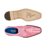 Belvedere Valter in Rose Pink Genuine Caiman Croc & Lizard Oxfords in #color_