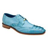 Belvedere Valter in Summer Blue Genuine Caiman Croc & Lizard Oxfords in Summer Blue #color_ Summer Blue