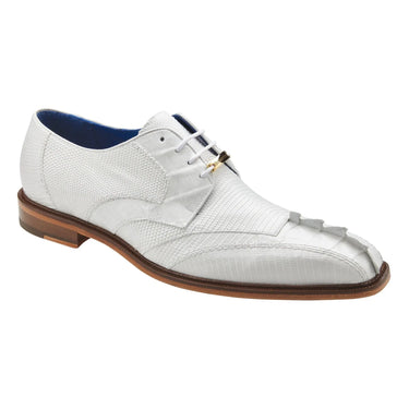 Belvedere Valter in White Genuine Caiman Croc & Lizard Oxfords in #color_