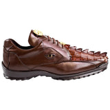 Belvedere Vasco in Tobaćco Brown Genuine Hornback Crocodile & Soft Calf Sneakers in Tabaććo #color_ Tabaććo