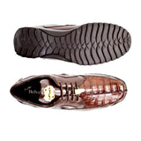 Belvedere Vasco in Tobaćco Brown Genuine Hornback Crocodile & Soft Calf Sneakers in #color_