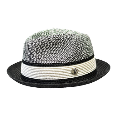 Bently Dante Snap Brim Fedora in Black White #color_ Black White