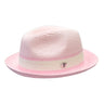 Bently Dante Snap Brim Fedora in Light Pink White #color_ Light Pink White